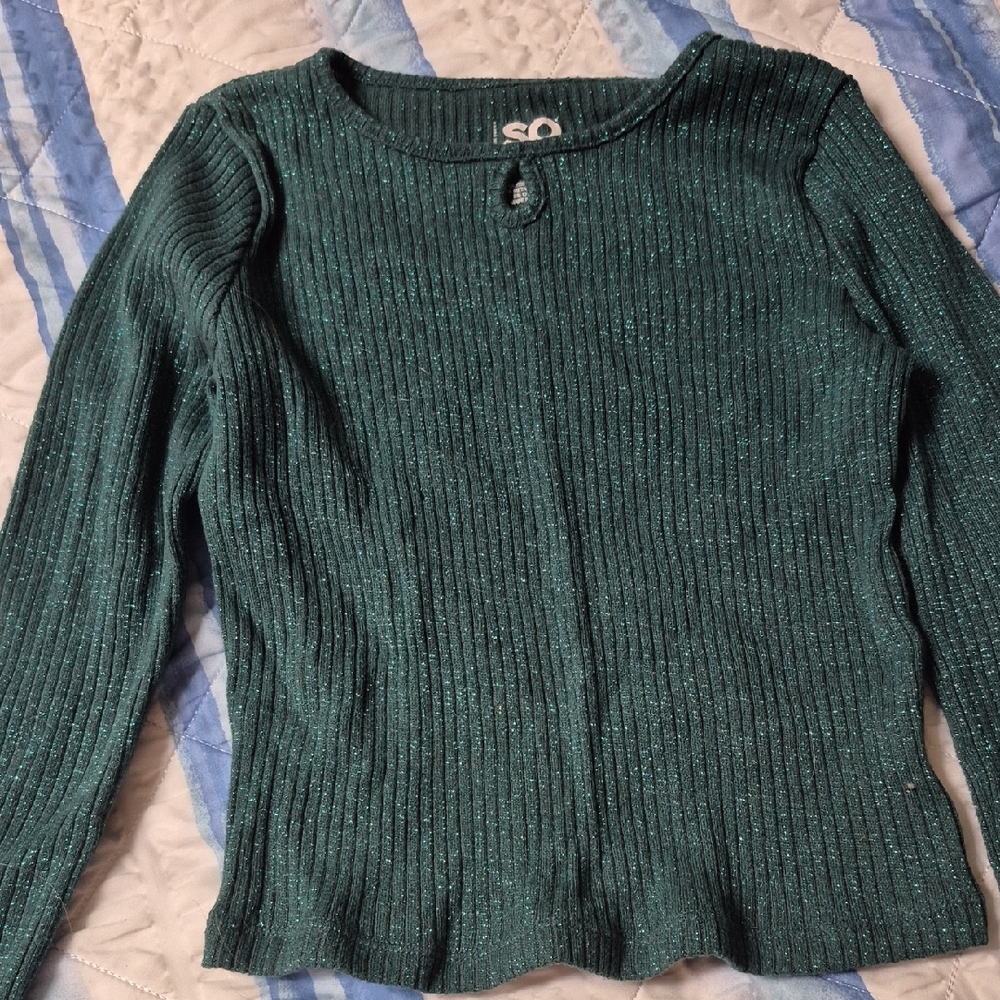SO Green Long Sleeve Ribbed Tee